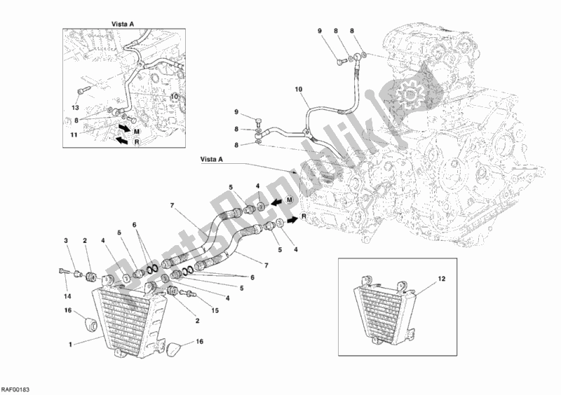 Toutes les pièces pour le Refroidisseur D'huile du Ducati Superbike 999 R 2005